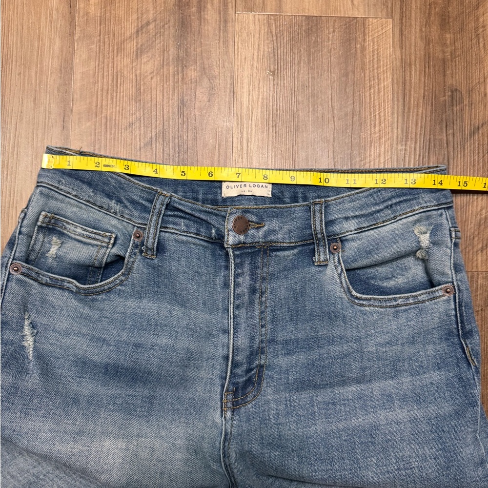 Oliver Logan Denim Crosby Relaxed Taper Straight Jeans, 28x30 Light Distress - Picture 10 of 16